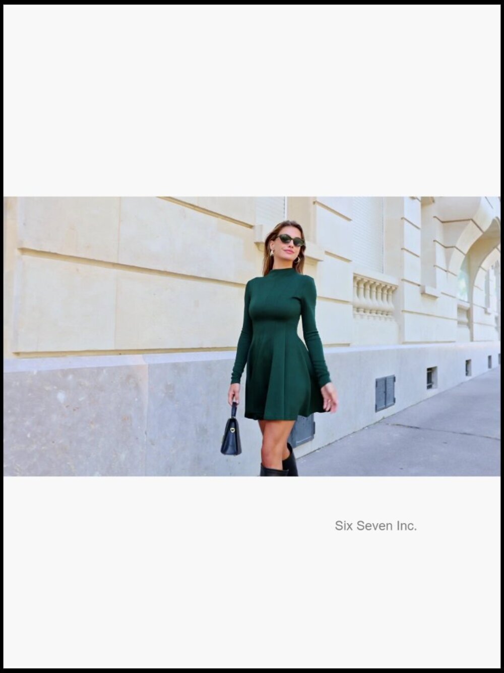 Elegant Long Sleeve Swing A-Line Ruffle Mini Dress - Picture 7 of 7